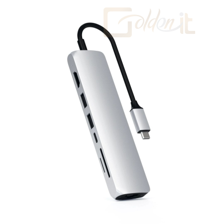 Notebook kiegészitők Satechi 6-in-1 USB-C Slim Multiport Adapter Silver - ST-P6SS