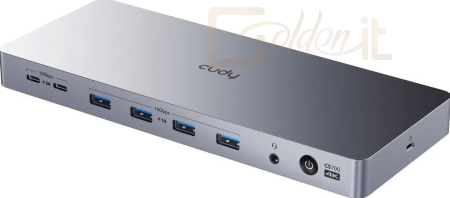 Notebook kiegészitők Cudy 13-In-1 USB-C Dual 4K Docking Station Silver - CS700