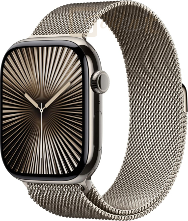 Okosóra Apple Watch S10 Cellular 46mm Natural Titanium Case with Natural Milanese Loop M/L - MWYC3