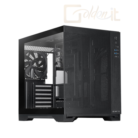 Ház Chieftec Visio Air Tempered Glass Black - GM-30B-M-OP