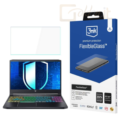 Okostelefon kiegészítő 3mk FlexibleGlass hibrid üvegfólia 7H Acer Predator Triton 300 - W-17u3FxGl-APT300