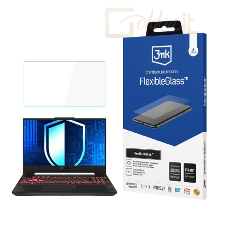 Okostelefon kiegészítő 3mk FlexibleGlass hibrid üvegfólia 7H ASUS TUF Gaming A15 - W-17u3FxGl-ATGA15