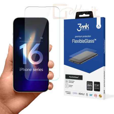Okostelefon kiegészítő 3mk FlexibleGlass hibrid üvegfólia 7H Apple iPhone 16 Plus - W-3FxGl-AiP16Plu