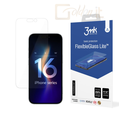 Okostelefon kiegészítő 3mk FlexibleGlass Lite hibrid üvegfólia 7H Apple iPhone 16 Plus - W-3FxGlL-AiP16Plu