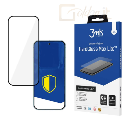Okostelefon kiegészítő 3mk HardGlass Max Lite edzett üvegfólia 9H Fekete Google Pixel 9/ 9 Pro - W-3HGMxLB-GoPix27