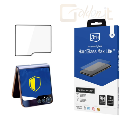 Okostelefon kiegészítő 3mk HardGlass Max Lite edzett üvegfólia 9H Fekete Samsung Galaxy Z Flip 6 - W-3HGMxLB-SamGZfl6