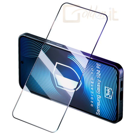 Okostelefon kiegészítő 3mk HardGlass Max Lite edzett üvegfólia 9H Fekete Samsung Galaxy S24 FE - W-3HGMxLB-SaS24FE