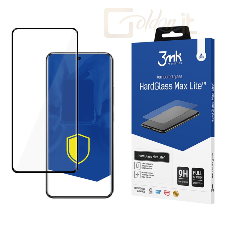 Okostelefon kiegészítő 3mk HardGlass Max Lite edzett üvegfólia 9H Fekete Xiaomi 14T Pro - W-3HGMxLB-Xiao14TP