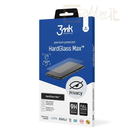 Okostelefon kiegészítő 3mk HardGlass Max Privacy belátásgátló edzett üvegfólia 9H Fekete Apple iPhone 16 Pro Max - W-3HGMxPrB-AiP16PM