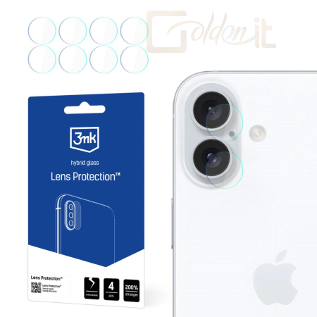 Okostelefon kiegészítő 3mk Kameralencse védőfólia Apple iPhone 16 Plus - W-3LenProt-AiP16Plu