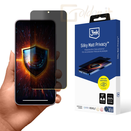 Okostelefon kiegészítő 3mk Silky Matt Privacy belátásgátló fólia Samsung Galaxy S23+ - W-3SlMatPv-SaS23+