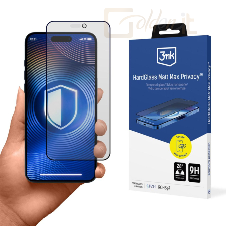 Okostelefon kiegészítő 3mk HardGlass Matt Max edzett üvegfólia 9H Privacy Apple iPhone 14 Pro - W-3HgMtMPr-AiP14P