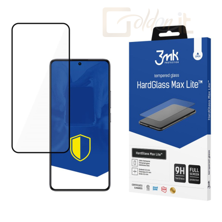Okostelefon kiegészítő 3mk HardGlass Max Lite edzett üvegfólia 9H Fekete Poco F6 - W-3HGMxLB-PF6