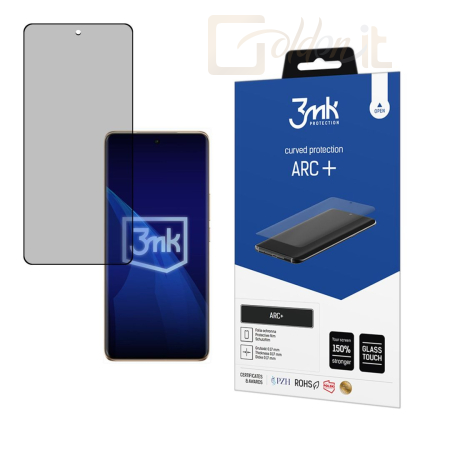 Okostelefon kiegészítő 3mk ARC+ kijelző védőfólia Vivo T3 Pro 5G - W-3ArcP-vt3p5g