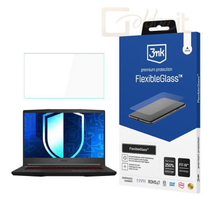 Okostelefon kiegészítő 3mk FlexibleGlass hibrid üvegfólia 7H MSI Bravo 15 - W-15u3FxGl-MSIB15