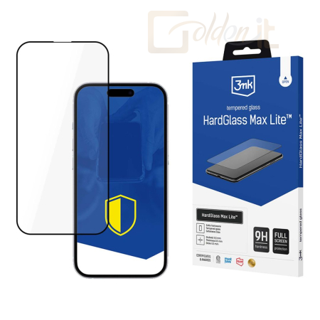 Okostelefon kiegészítő 3mk HardGlass Max Lite edzett üvegfólia 9H Fekete Apple iPhone SE 4 - W-3HGMxLB-AiPhSE4
