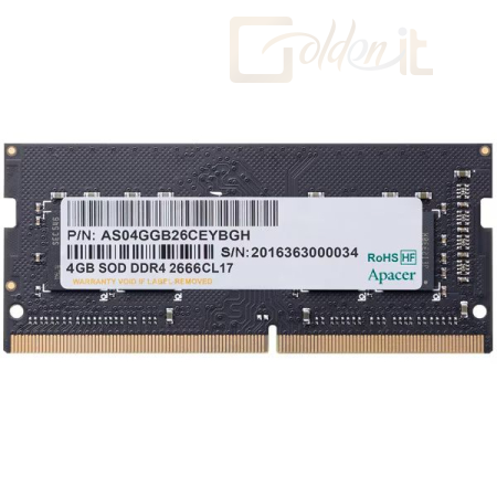 RAM - Notebook Apacer 4GB DDR4 2666MHz SODIMM - ES.04G2V.KNH 