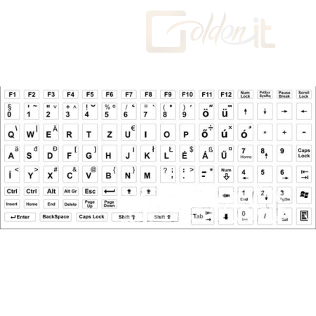 Notebook kiegészitők Tiger Tech Billentyűzet matrica White - TTKS-1