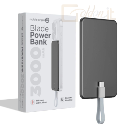 Powerbank vésztöltők Mobile Origin Blade PowerBank 3000mAh Grey - PBB-3KC-GRY