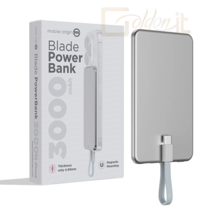 Powerbank vésztöltők Mobile Origin Blade PowerBank 3000mAh Silver - PBB-3KC-SLV