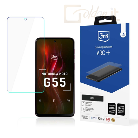 Okostelefon kiegészítő 3mk ARC+ kijelző védőfólia Motorola Moto G55 5G - W-3ArcP-MMG55