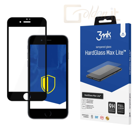 Okostelefon kiegészítő 3mk HardGlass Max Lite edzett üvegfólia 9H Fekete Apple iPhone 7/8/SE 2020/2022 - W-3HGMxLB-AiP78SE