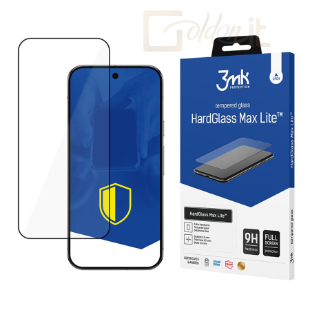 Okostelefon kiegészítő 3mk HardGlass Max Lite edzett üvegfólia 9H Fekete Google Pixel 9 Pro XL - W-3HGMxLB-GPX9X