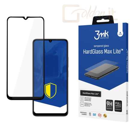 Okostelefon kiegészítő 3mk HardGlass Max Lite edzett üvegfólia 9H Fekete Redmi 13C 5G - W-3HGMxLB-Re13C1