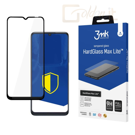 Okostelefon kiegészítő 3mk HardGlass Max Lite edzett üvegfólia 9H Fekete TCL 505 - W-3HGMxLB-Tcl50524