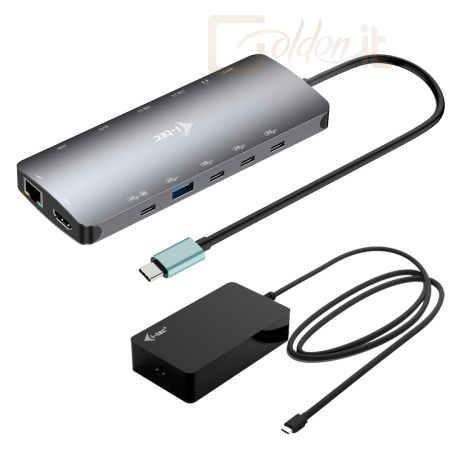 Notebook kiegészitők I-TEC USB-C Metal Nano 3x Display Dock, 2x HDMI 1x USB-C video with Power Delivery 140W +  Universal Charger 140W (UK) - C31NANOTRIPLED140UK