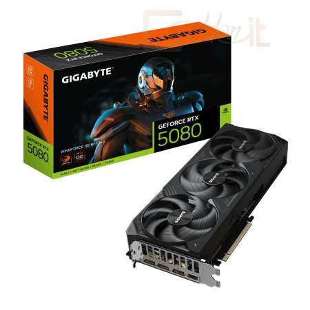 Videókártya Gigabyte RTX5080 WINDFORCE OC SFF 16G - GV-N5080WF3OC-16GD