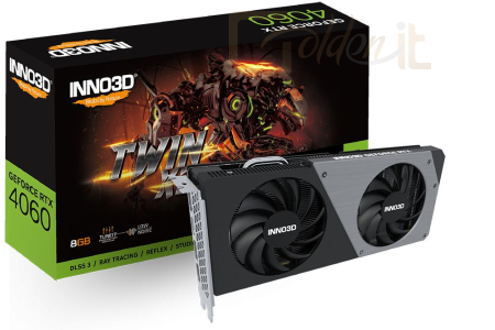 Videókártya Inno3D GeForce RTX4060 8GB DDR6 Twin X2 V2 - N40602-08D6-173061N