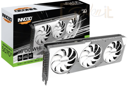 Videókártya Inno3D GeForce RTX5070 Ti 16GB GDDR7 X3 OC White - N507T3-16D7X-176068W