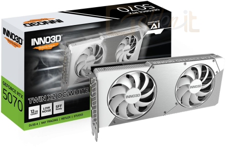 Videókártya Inno3D GeForce RTX5070 12GB GDDR7 Twin X2 OC White - N50702-12D7X-195064W