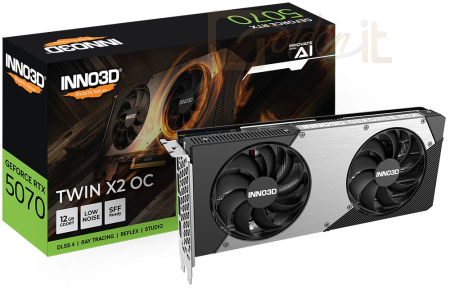 Videókártya Inno3D GeForce RTX5070 12GB GDDR7 Twin X2 OC - N50702-12D7X-195064N