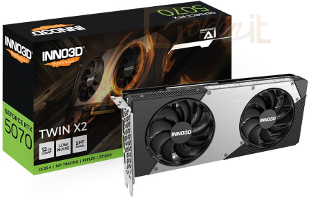 Videókártya Inno3D GeForce RTX5070 12GB GDDR7 Twin X2 - N50702-12D7-195064N