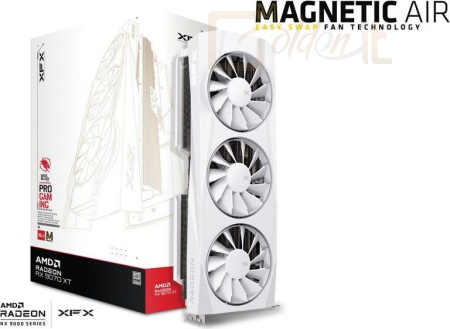 Videókártya XFX RX9070 XT 16GB DDR6 Quicksilver Magnetic Air Edition White - 97TMAQKW9