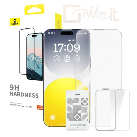 Okostelefon kiegészítő Baseus Diamond iPhone 15 Pro Max edzett üvegfólia - P60057404203-03