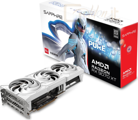 Videókártya Sapphire Radeon RX9070 XT 16GB DDR6 Pure White - 11348-02-20G
