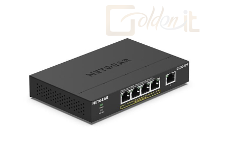 Hálózati eszközök Netgear 5-Port Gigabit Ethernet SOHO Unmanaged PoE+ Switch - GS305PP-300EUS