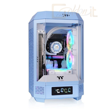 Ház Thermaltake The Tower 250 Mini Tower Chassis Tempered Glass Hydrangea Blue - CA-1Z9-00SFWN-00