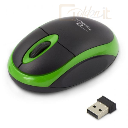 Egér Esperanza Titanum Wireless Mouse Black/Green - TM116G