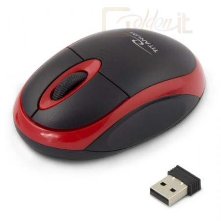 Egér Esperanza Titanum Wireless Mouse Black/Red - TM116R