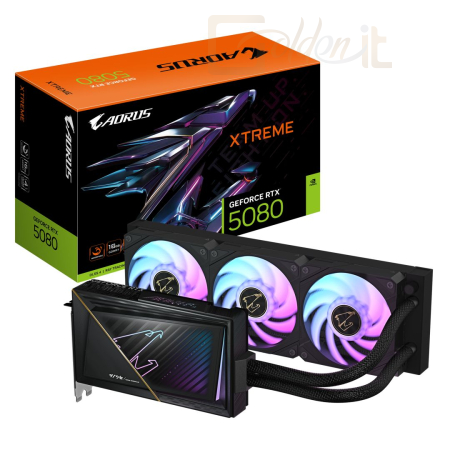 Videókártya Gigabyte RTX5080 AORUS XTREME WATERFORCE 16G - GV-N5080AORUSX W-16GD