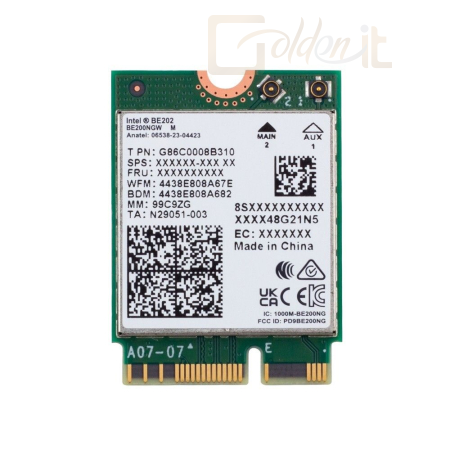 Hálózati eszközök Intel Wi-Fi 7 BE202 2230 2x2 BE+BT No vPro - BE202.NGWG.NV