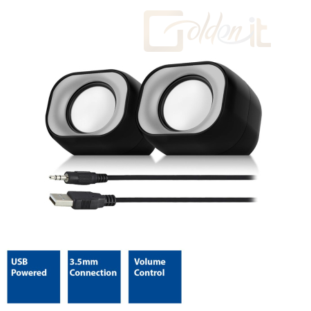 Hangfal Eminent 2.0 Stereo speaker set for PC and laptop USB powered Black - EM3513