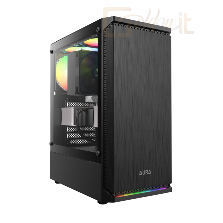 Ház Gamdias Aura GC8 ARGB Tempered Glass Black - 16333-443A3-10000-G