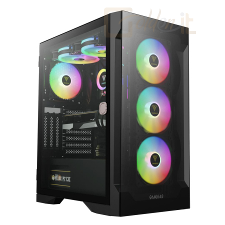 Ház Gamdias Talos E2 Elite Tempered Glass Black - 16331-92153-40000-G