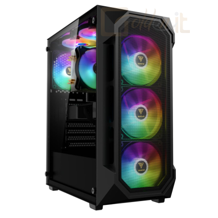 Ház Gamdias Aura GC1 Elite ARGB Tempered Glass Black - 16333-12654-40000-G
