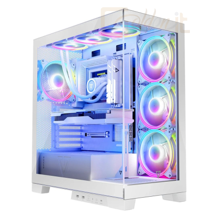 Ház Modecom Volcano Space Apex ARGB Tempered Glass White - AT-SPACE-PG-20-000000-0002